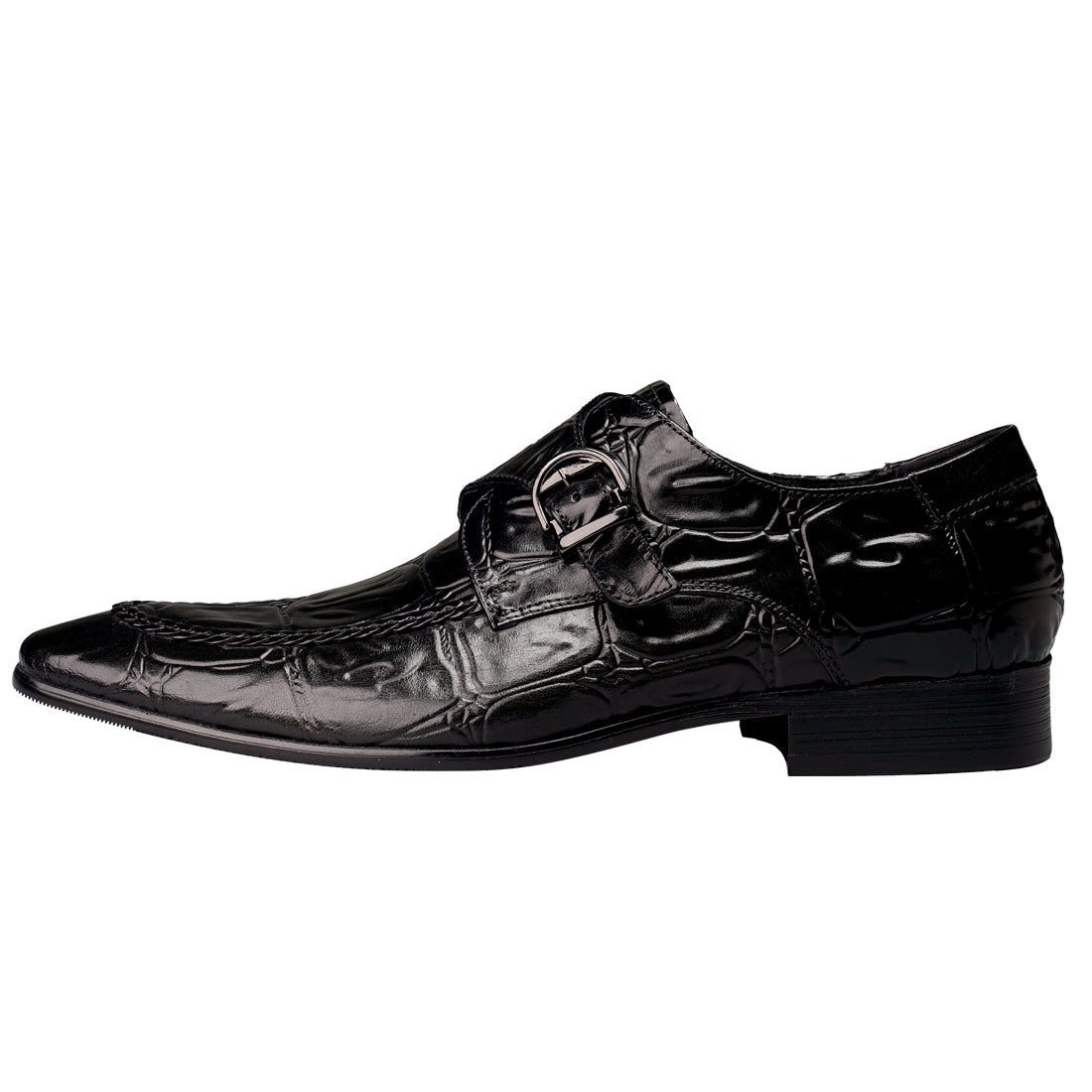 Chaussures en cuir Buckle Mengke pour hommes Chaussures formelles en cuir véritable pour hommes Chaussures décontractées à enfiler pour hommes à la mode Chaussures en cuir69501