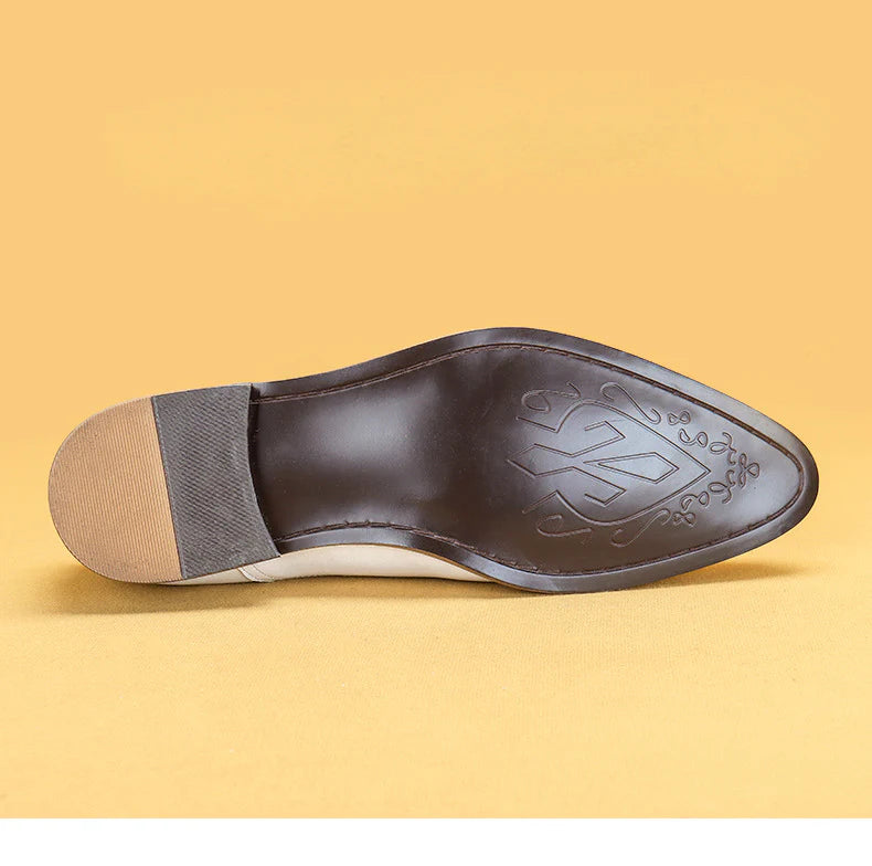 Men’s White Genuine Leather Oxford Shoes 68138