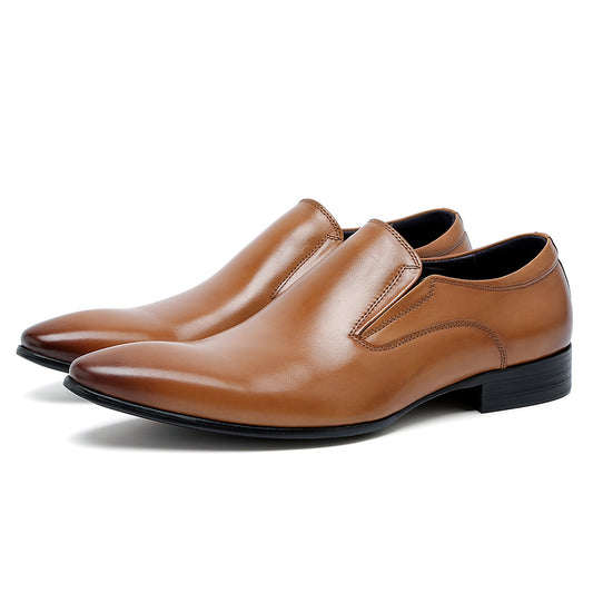 Chaussures en cuir véritable pour hommes, chaussures de mariage décontractées, en cuir de vachette, respirantes, à bout pointu, formelles et décontractées, 25835