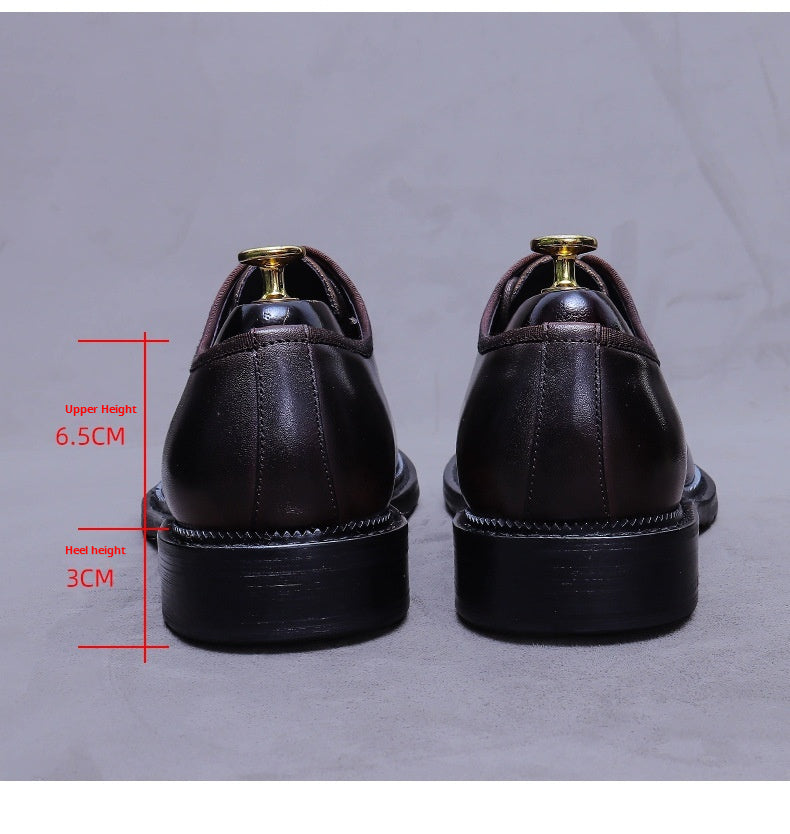 Men’s Round-Toe Formal Wedding Leather Dress Shoes 65177