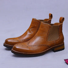 New British Retro Carved Leather Sole Men's Boots High Top Versatile Business Boots M30H-3
