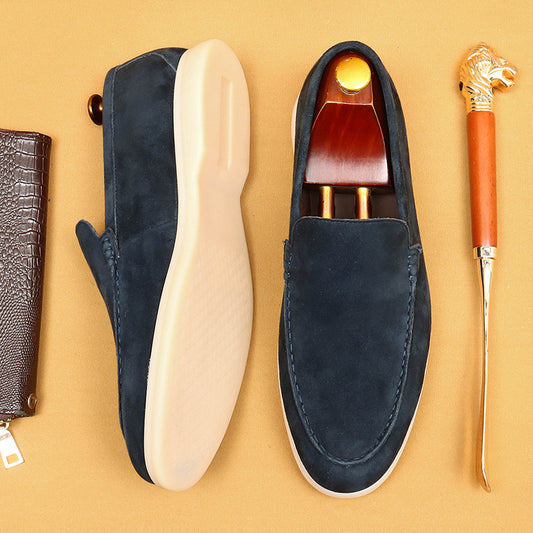 Erste Schicht Rindsleder Herren Lederschuhe Schaffell Lederschuhe Herren Weiche und echte Lederoberfläche Weiche Unterseite und Verschleißfestigkeit Pedal Business Casual Loafers27108
