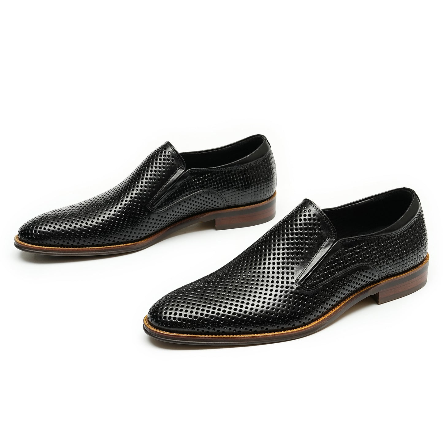 Men's Leather Shoes Hollow out Leather Men's Shoes Summer Pedal Business Casual Shoes Soft Bottom Breathable Pointed British Style Dress Shoes21317