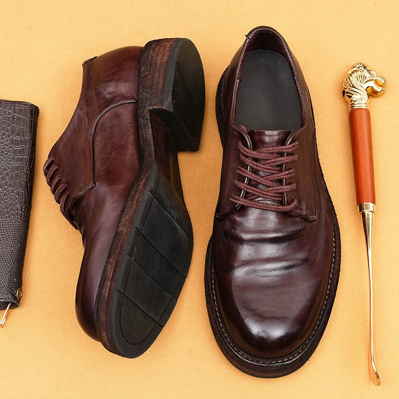 (Ships in 6 days)Men’s Horsehide British Cap-Toe Oxford Shoes 76010