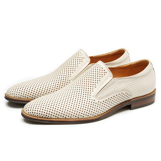 Chaussures en cuir pour hommes Chaussures en cuir ajourées pour hommes Chaussures d'été à pédales Chaussures décontractées pour affaires Chaussures habillées à semelle souple et respirantes de style britannique21317