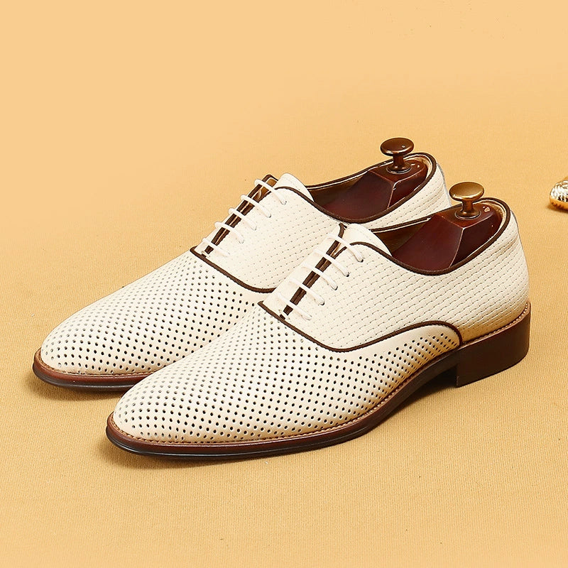 Hohle Lederschuhe Herren Britische Abendgarderobe Business Echtes Leder Sommer Atmungsaktive Herrenabschnitt Spitz Oxford Casual Herrenschuhe21011