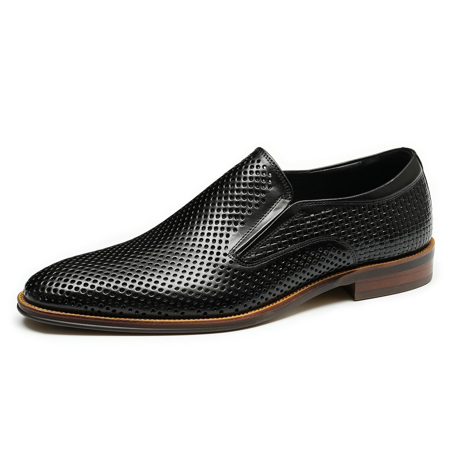 Men's Leather Shoes Hollow out Leather Men's Shoes Summer Pedal Business Casual Shoes Soft Bottom Breathable Pointed British Style Dress Shoes21317