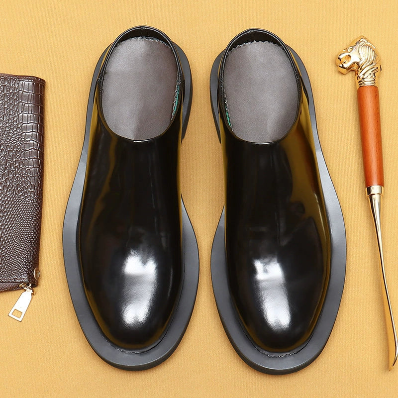 Slip-On Thick-Sole Chunky-Toe Dress Slippers for Men 23670