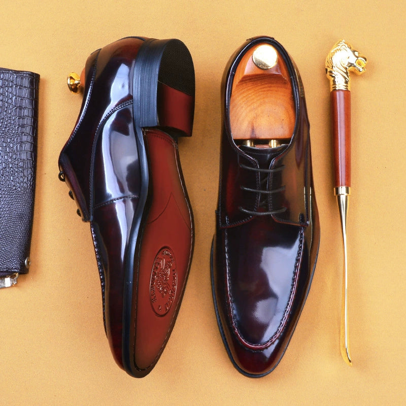 Business herren Schuhe Formale Casual Schuhe Britischen Leder Lackleder Gebürstet Atmungsaktiv Spitz Hochzeit Leder Schuhe männliche shoes68110