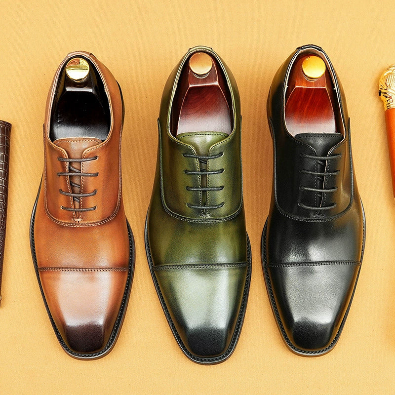 Men’s Full-Grain Leather Cap-Toe Oxford Shoes 20613