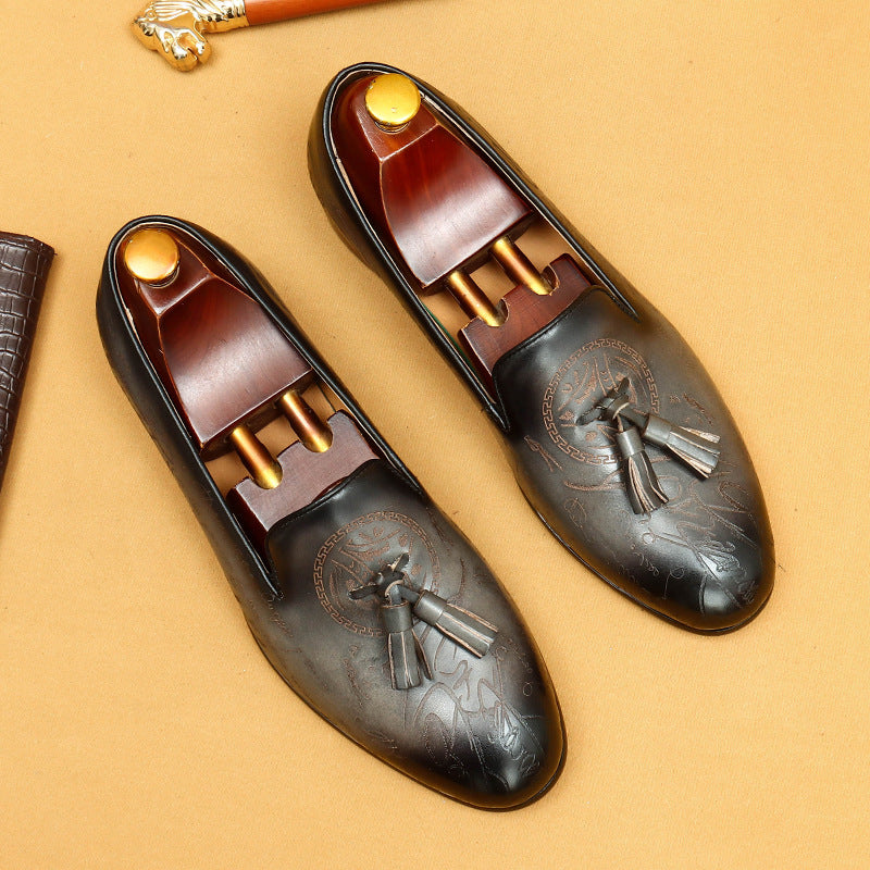 Handmade British Leather Tassel Loafers Men's Business Casual Slip-on Suit Men's Shoes Physical Store68879