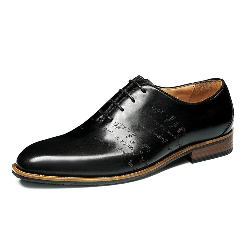 Men’s One-Piece Genuine Leather Oxford Shoes 65180