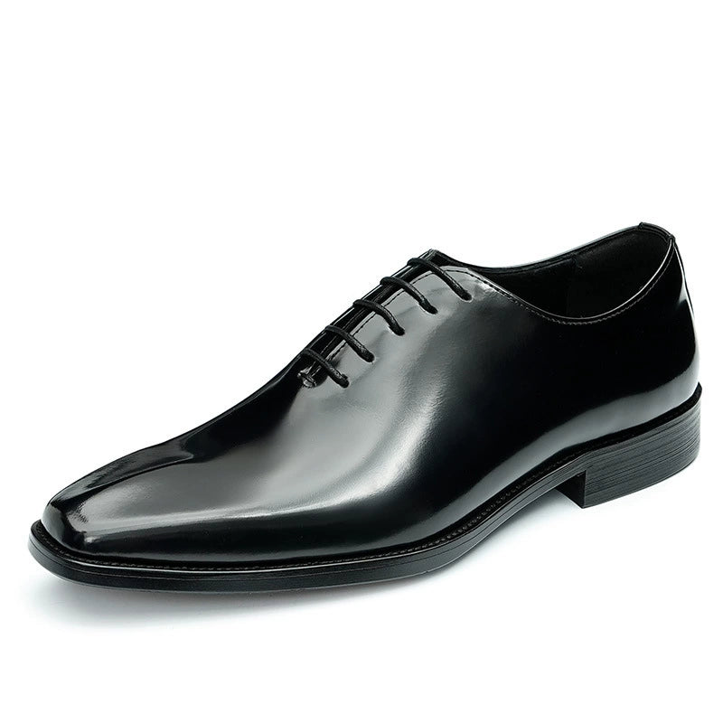 Men’s Shiny Leather One-Piece Oxfords 96130