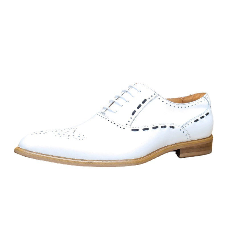 Men’s White Full-Grain Leather Oxford Shoe 68139