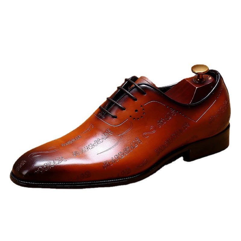 Erste Schicht Rindsleder Herren Lederschuhe Erste Schicht Rindsleder Formelle Lederschuhe Herren Leder Spitzschuh Business Britischer Stil Geschnitzte Oxford Schuhe68157