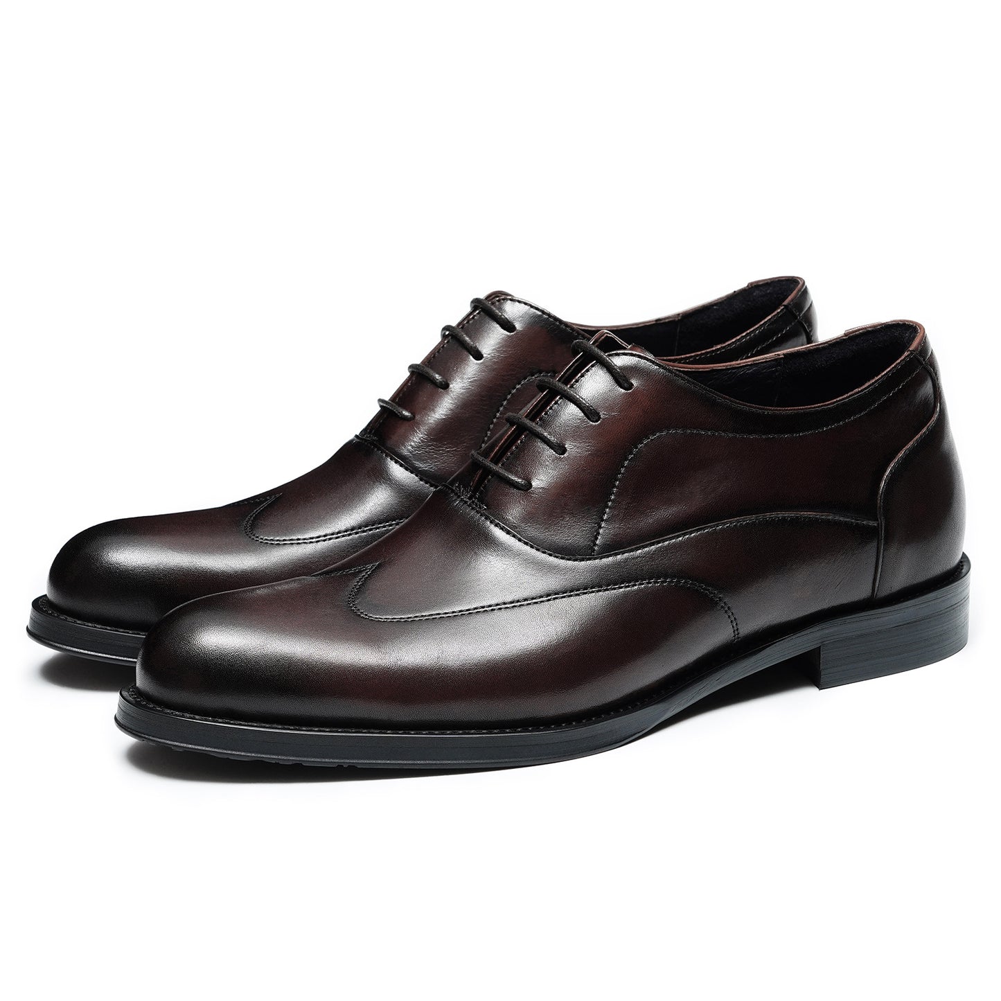 Inner Height Increasing Leather Shoes Men's Top Layer Cowhide Business Formal Wear Pointed Oxford Shoes Wedding Men's Shoes21311
