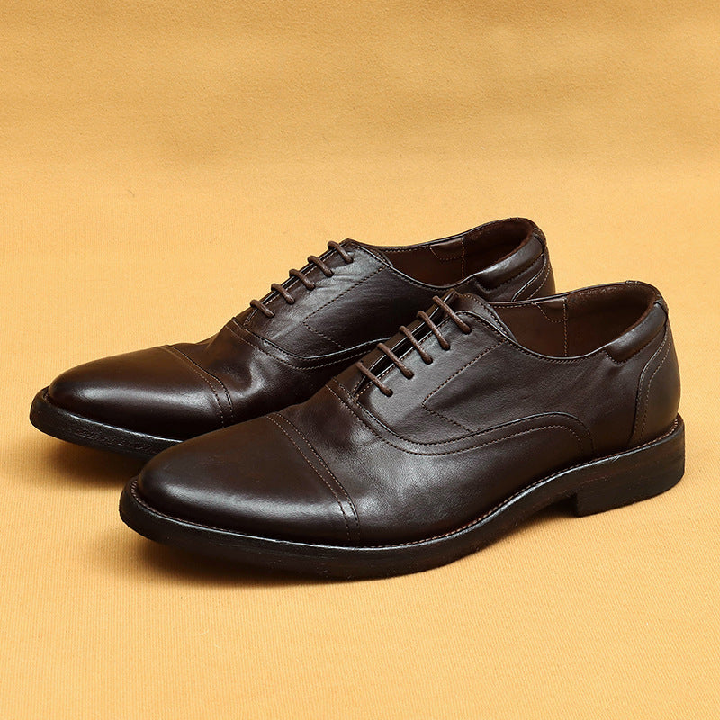 Handmade Horse Leather Shoes Genuine Leather Sole Washed-out Vintage British Men's Shoes82802