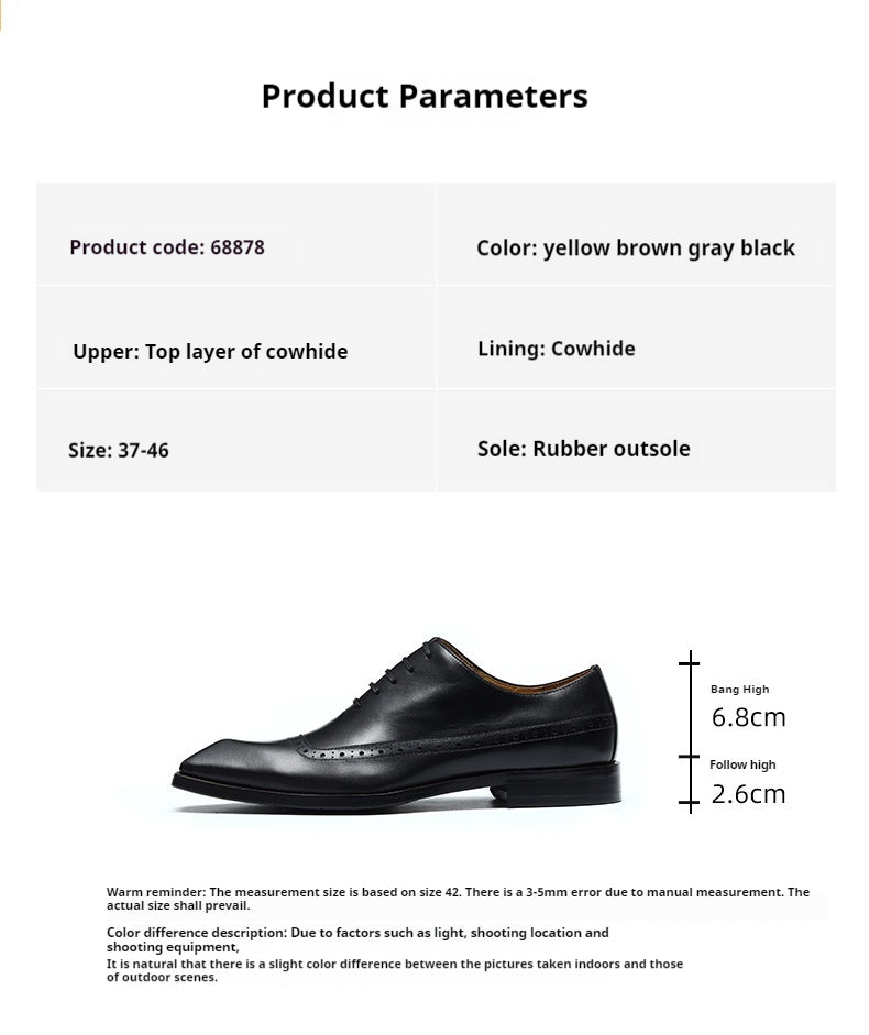 Chaussures en cuir pour hommes en cuir véritable style anglais Brogue Business Formal Wear Oxford Shoes hommes shoe68878