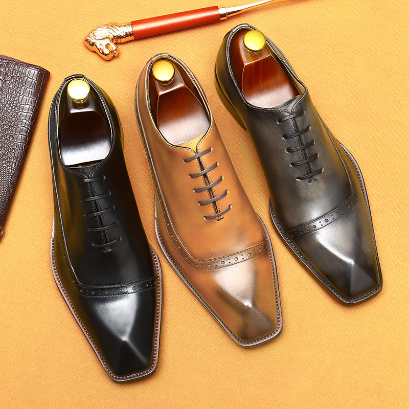 Chaussures en cuir pour hommes en cuir véritable style anglais Brogue Business Formal Wear Oxford Shoes hommes shoe68878