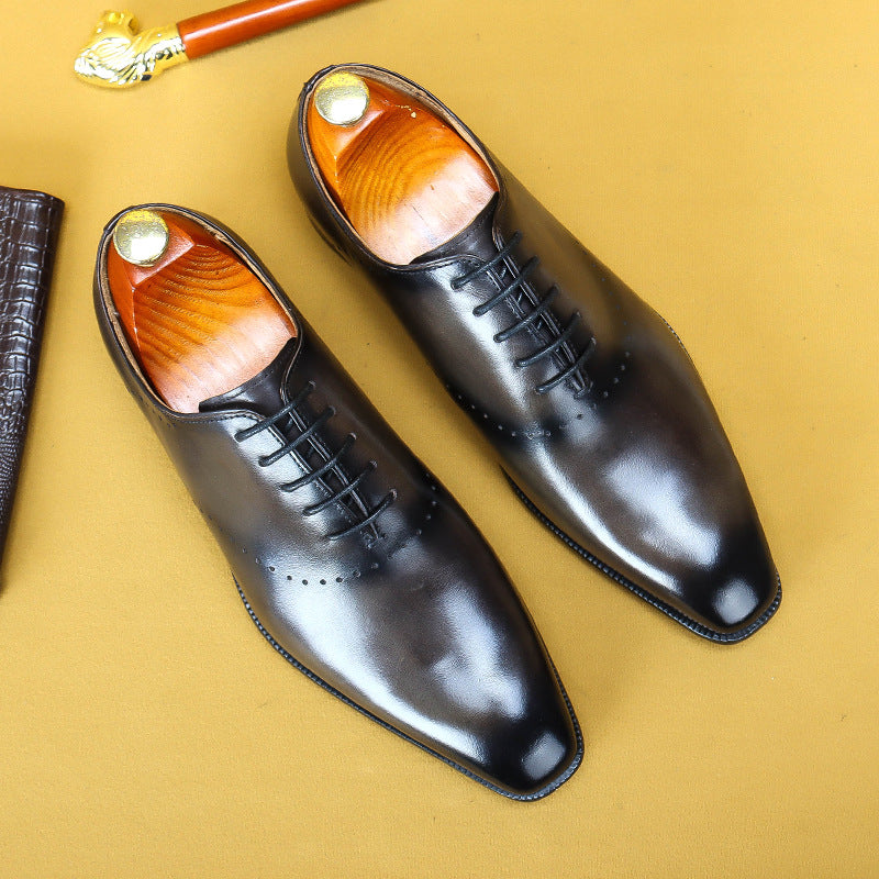 Top Layer Cowhide Men's Leather Shoes top Layer Cowhide Men's Dress Shoes Men's Real Cowhide Lining Business Pointed British Style Men's Shoes66292