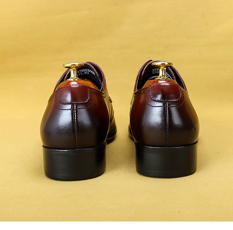 Italian Men's Business Casual Leather Shoes Pointed Toe Low-Top British Style Men's Formal Shoes Wedding Shoes23102