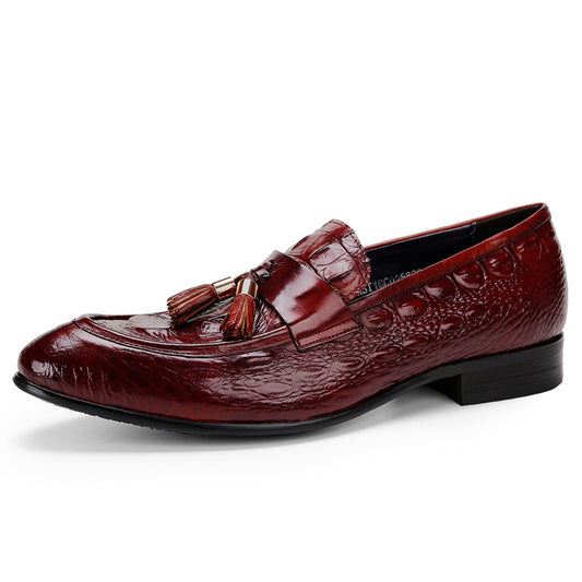 Chaussures en cuir pointues britanniques pour hommes en cuir véritable motif crocodile gland chaussures de bureau décontractées pour hommes chaussures pour hommes25826