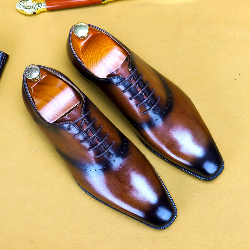 Top Layer Cowhide Men's Leather Shoes top Layer Cowhide Men's Dress Shoes Men's Real Cowhide Lining Business Pointed British Style Men's Shoes66292