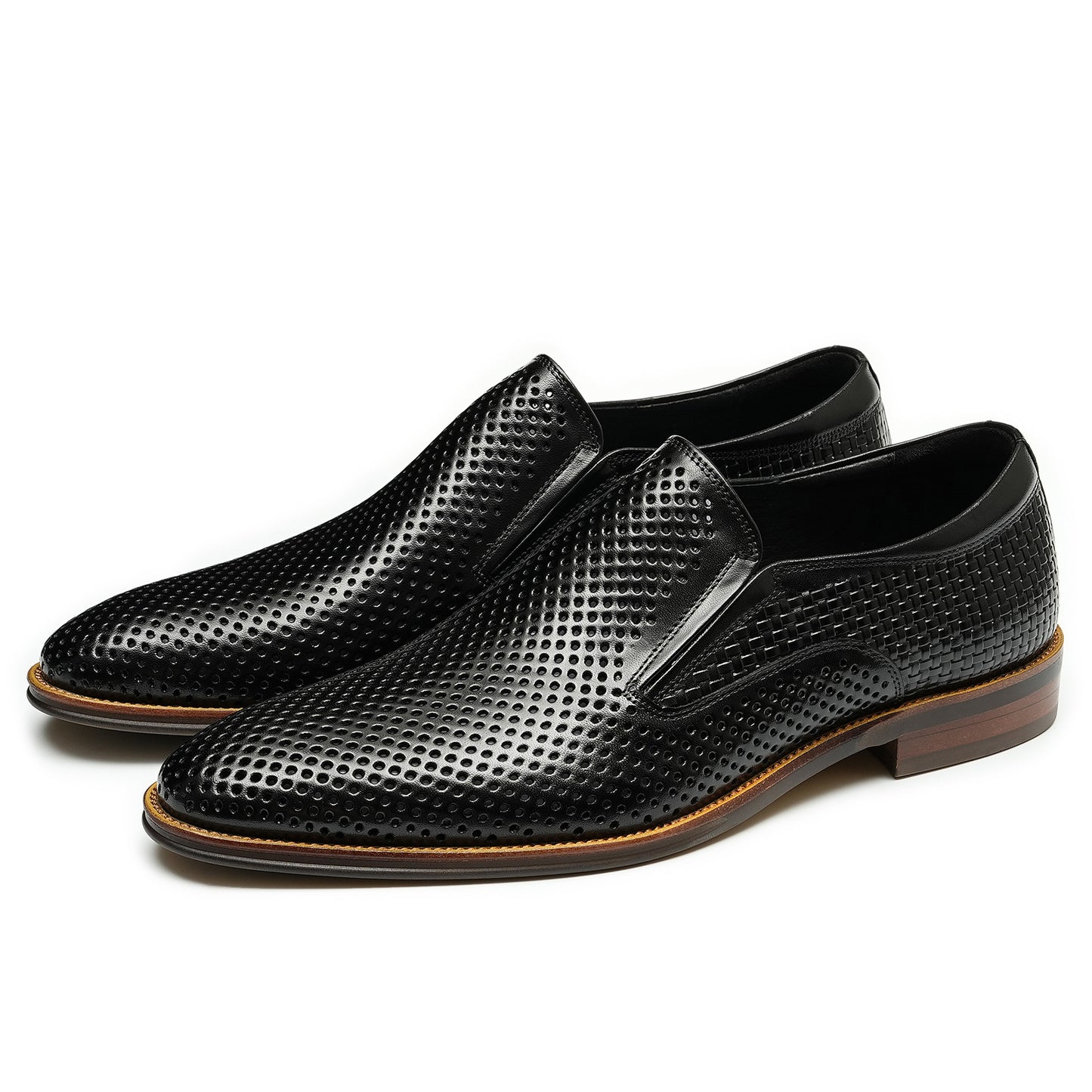 Men's Leather Shoes Hollow out Leather Men's Shoes Summer Pedal Business Casual Shoes Soft Bottom Breathable Pointed British Style Dress Shoes21317