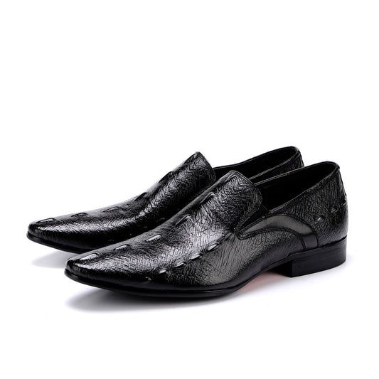 Casual Leather Shoes Men's Genuine Leather Formal Men's Shoes Top Layer Cowhide British Business Men's Pointed Toe Shoes27102