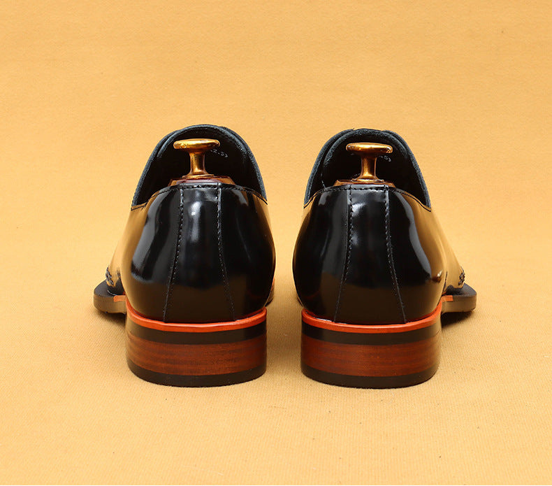 Men’s  Square-Toe Glossy Oxford Shoes 23687