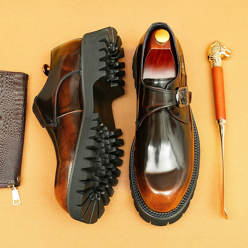 Men’s Chunky-Sole Monk Strap Shoes 23681