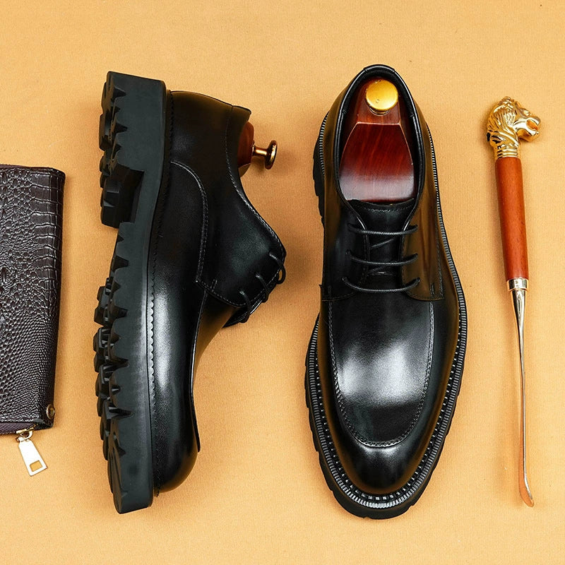 Men’s Genuine Leather Business Casual Derby Shoes 96150