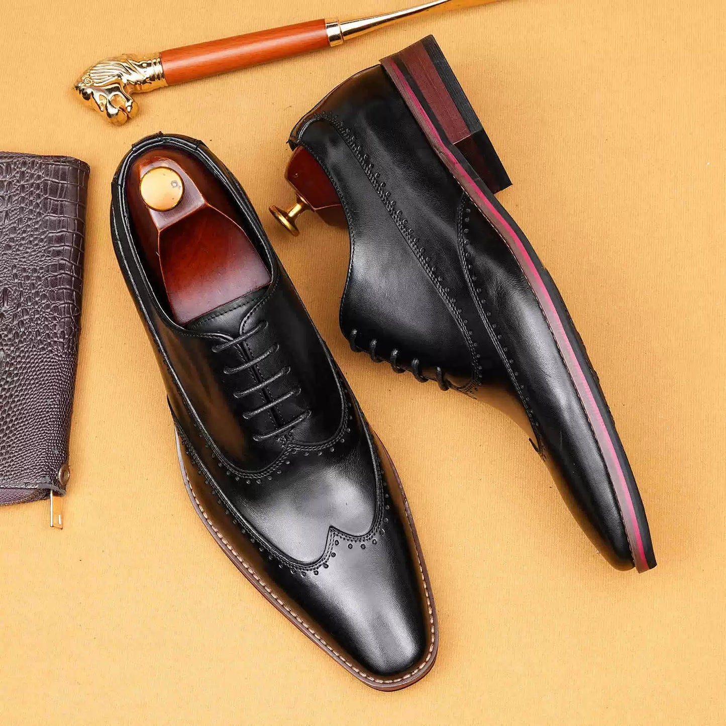 Men’s British Retro Genuine Leather Dress Shoes 65183