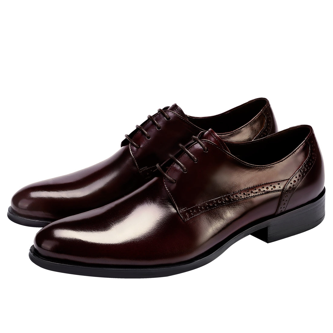Chaussures en cuir de vachette de première couche pour hommes Chaussures d'affaires en cuir à lacets britanniques pour hommes Chaussures formelles en cuir de vachette de première couche23107 