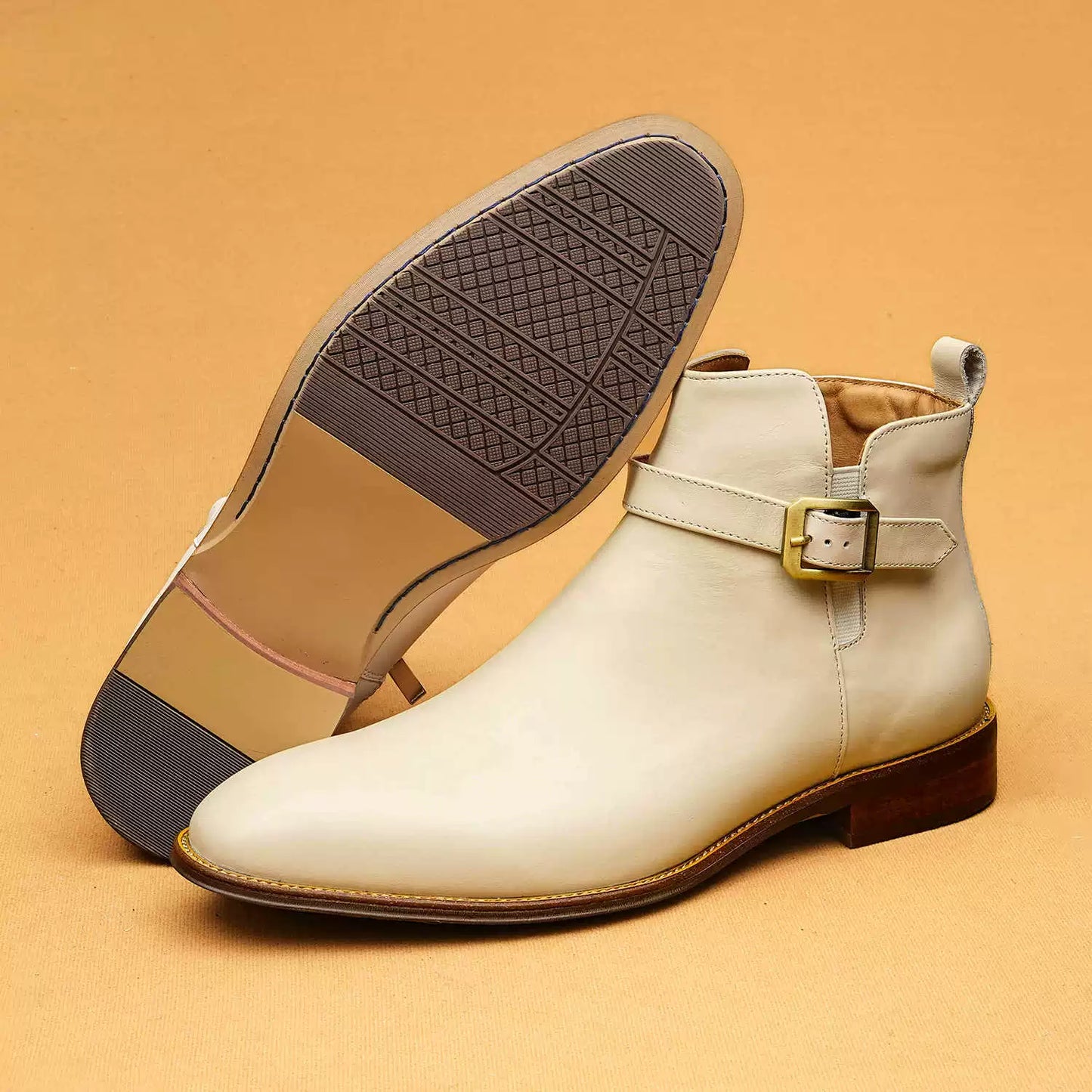 Men’s New Genuine Leather Light-Tone Boots 96196