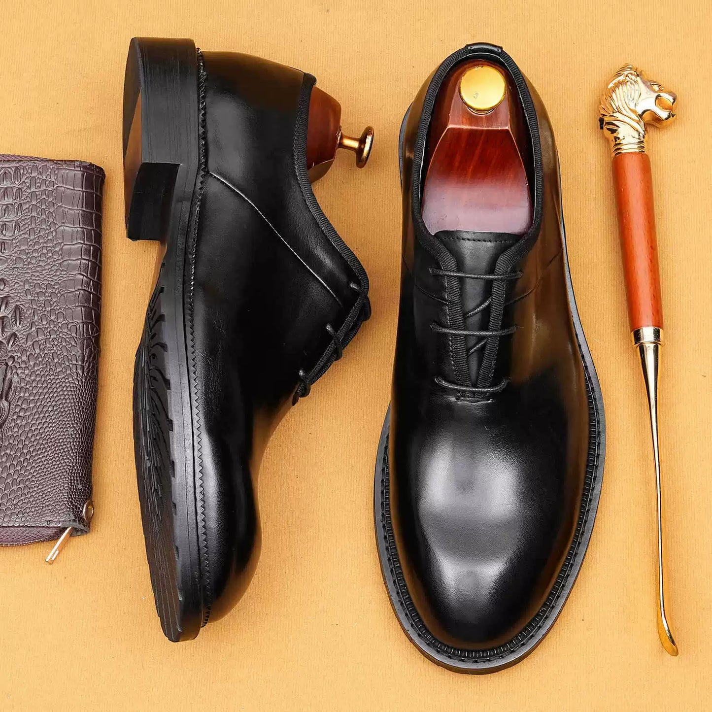 Men’s Round-Toe Formal Wedding Leather Dress Shoes 65177