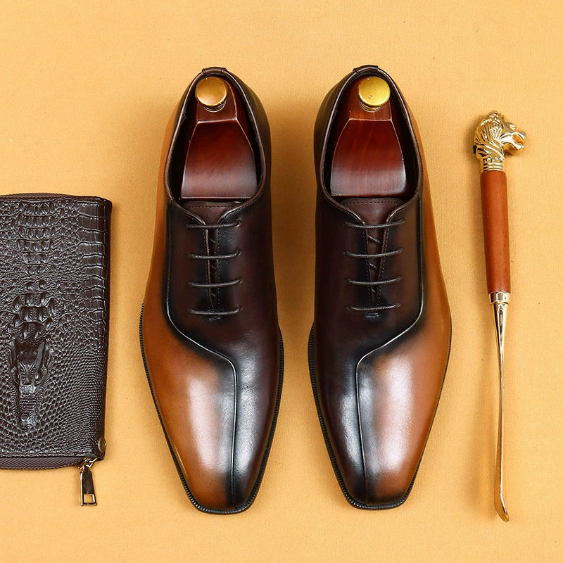 Men’s Two-Tone Genuine Leather Oxfords 65123