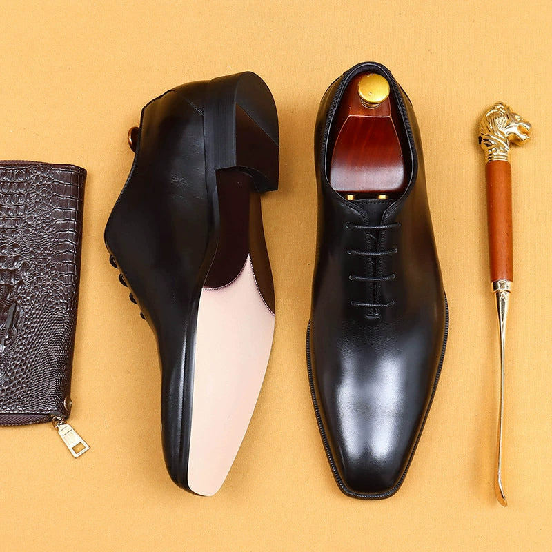 Men’s Handmade One-Piece Oxford Shoes 65121