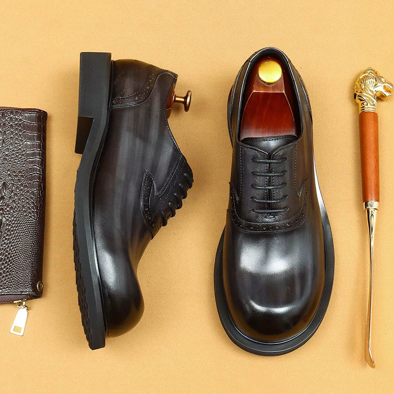 Men’s Round-Toe Brogue Oxford Shoes 89621