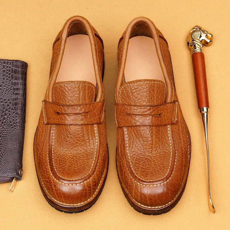 (Ships in 6 days)Goodyear Welt Leather-Sole Slip-On Business Shoes 1570-53