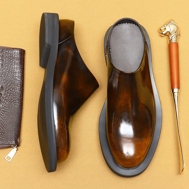 Slip-On Thick-Sole Chunky-Toe Dress Slippers for Men 23670