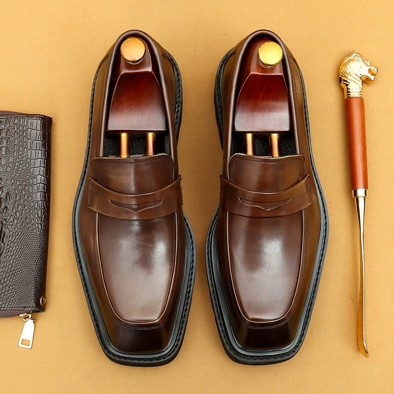 Men’s Thick-Sole Genuine Leather Loafers 68900