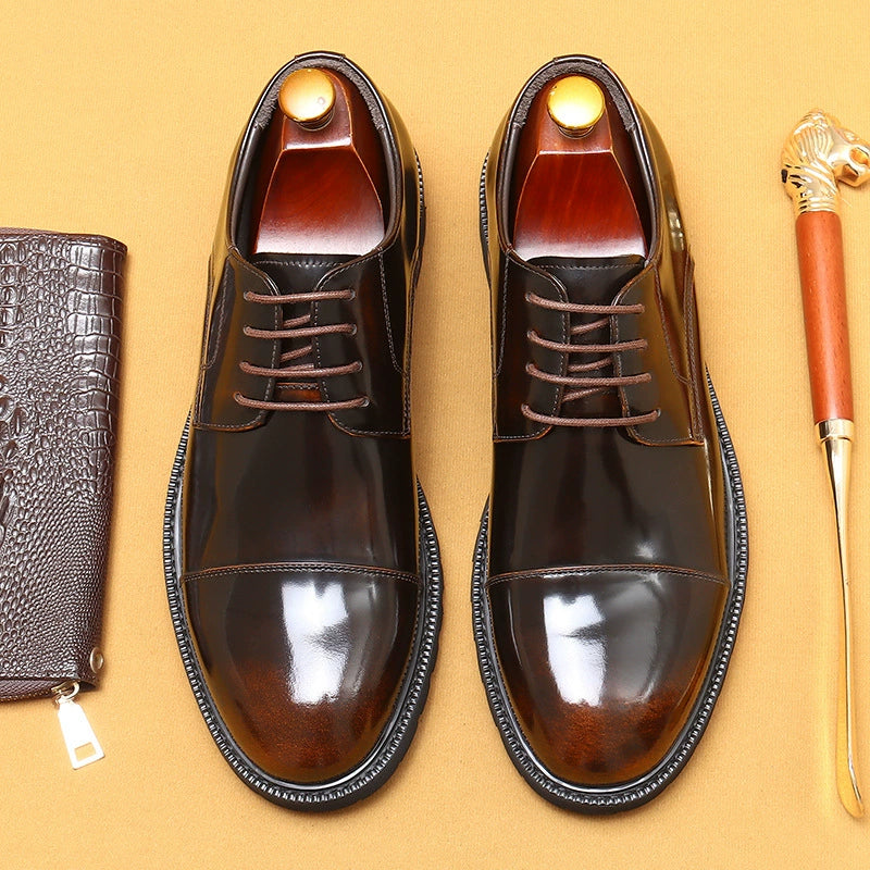 Men’s 3-Cap Genuine Leather Dress Shoes 96117
