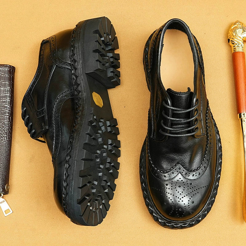 (Ships on 6 days)Men's Genuine Leather Brogue Shoes 82713