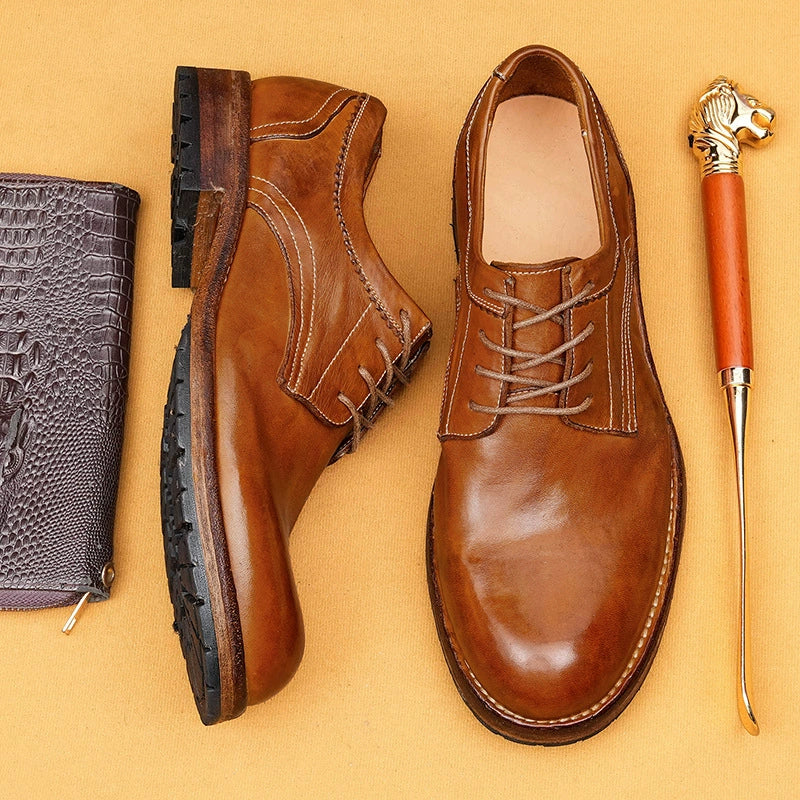 (Ships in 6 days)Men’s Horsehide Goodyear Welt Derby Shoes 1571-1