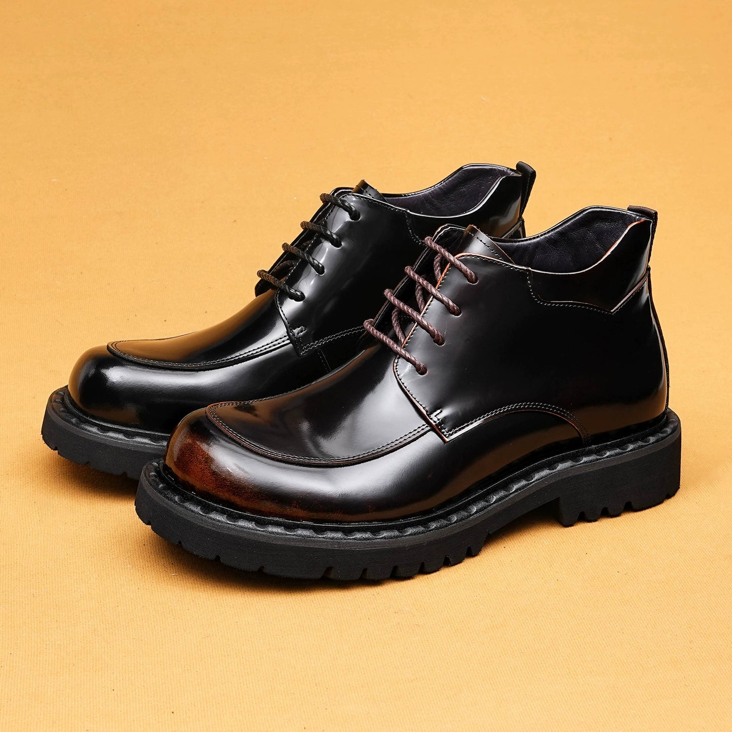 Men’s Genuine Leather Chunky-Toe Martin Boots 25898