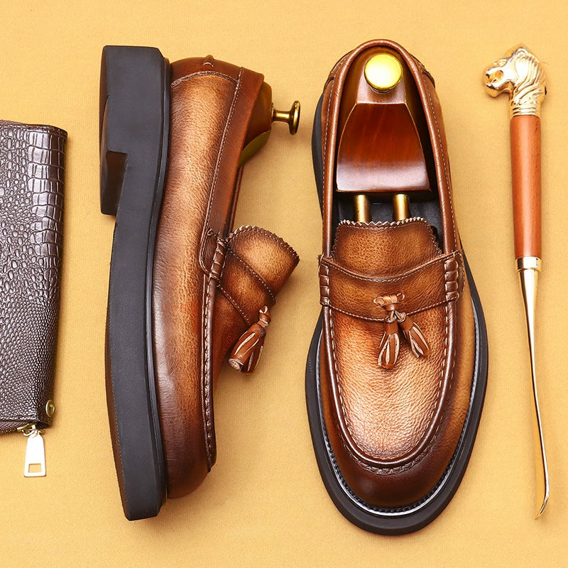 Men’s Genuine Leather Tassel Loafers 22370