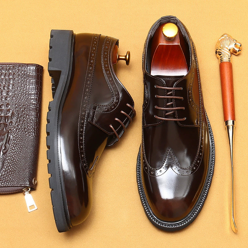 Men’s Genuine Leather Derby Shoes 96118