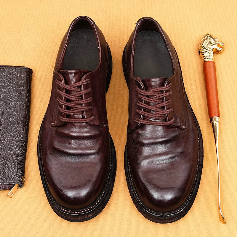 (Ships in 6 days)Men’s Horsehide British Cap-Toe Oxford Shoes 76010