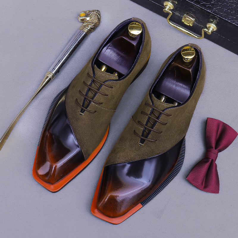 Shiny leather and suede Oxford shoes 23722